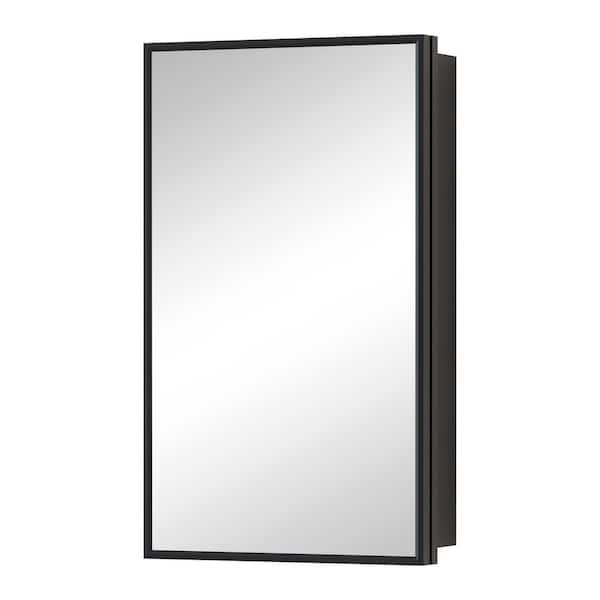 Zora 14 in. W x 24 in. H Rectangular Framed Medicine Cabinet with Mirror, Adjustable Shelves, Recessed or Surface Mount