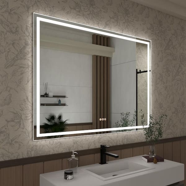 Musci 48 in. W x 36 in. H Rectangular Frameless LED Wall Bathroom Vanity Mirror