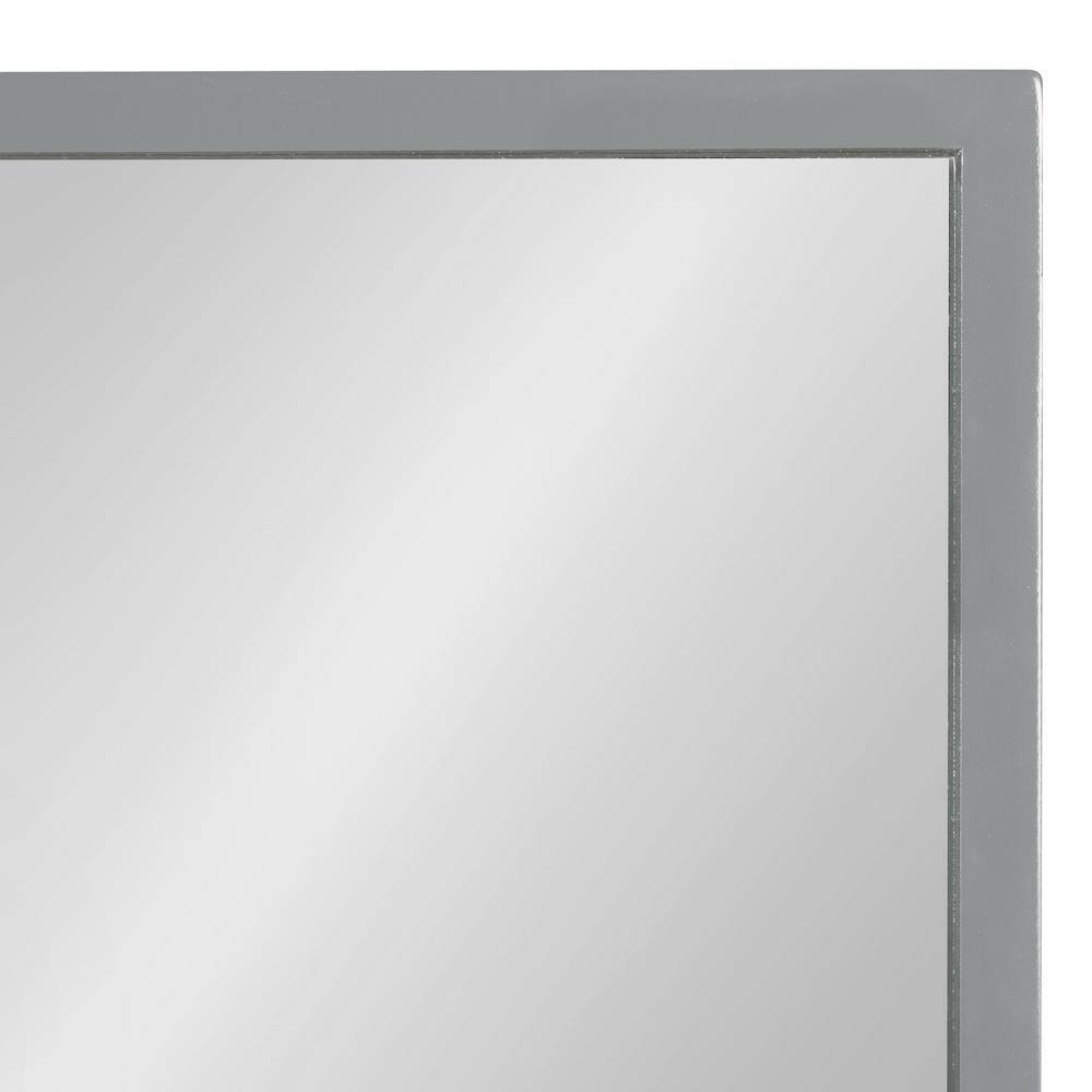 Gray Rectangular Wood Framed Vanity Wall Mirror
