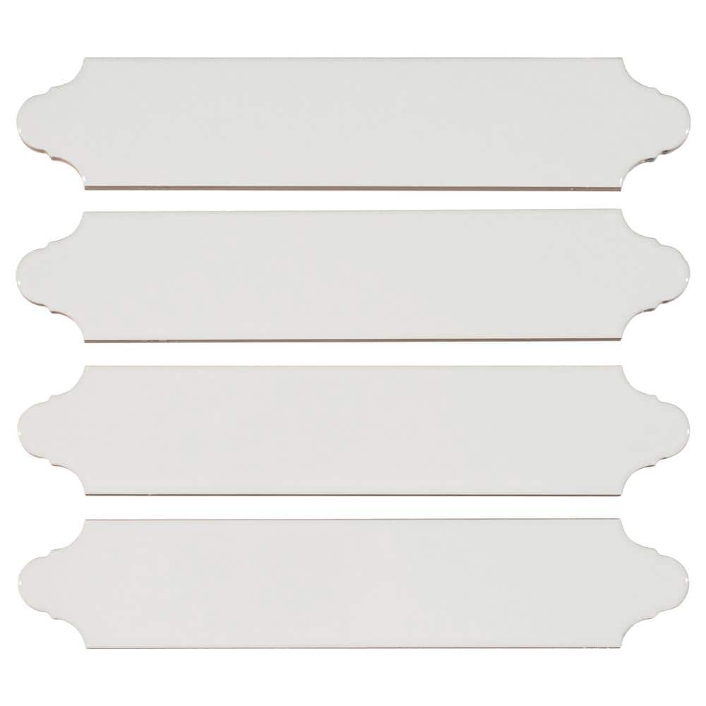 Concerto-Brassini Truva 2 in. x 9 in. Glossy Ceramic Lantern Wall Tile (8.6