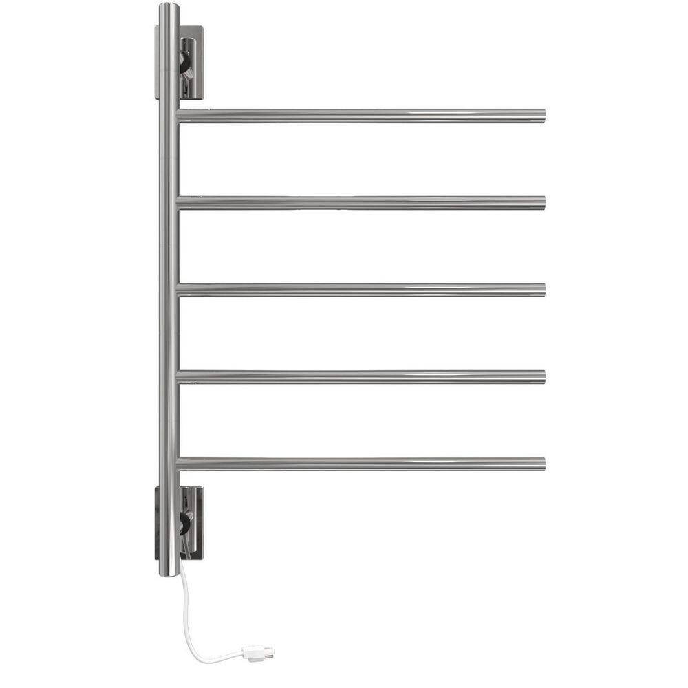 Swivel Bar 5-Bar Wall Mounted Plug-in/Hardwired Combo Towel Warmer in Polished price history on PriceWatchPro