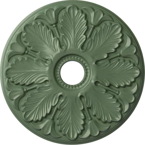 Ekena Millwork 1" x 24-1/2" x 24-1/2" Polyurethane Milan Ceiling, Hand-Painted Athenian Green