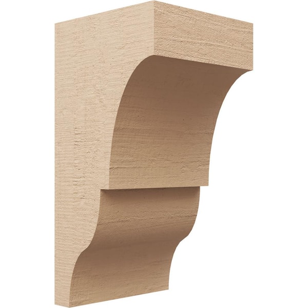 Ekena Millwork 10 in. x 10 in. x 20 in. Series 2 Wide Asheboro Rough Cedar Woodgrain Timberthane Polyurethane Corbel, Primed Tan