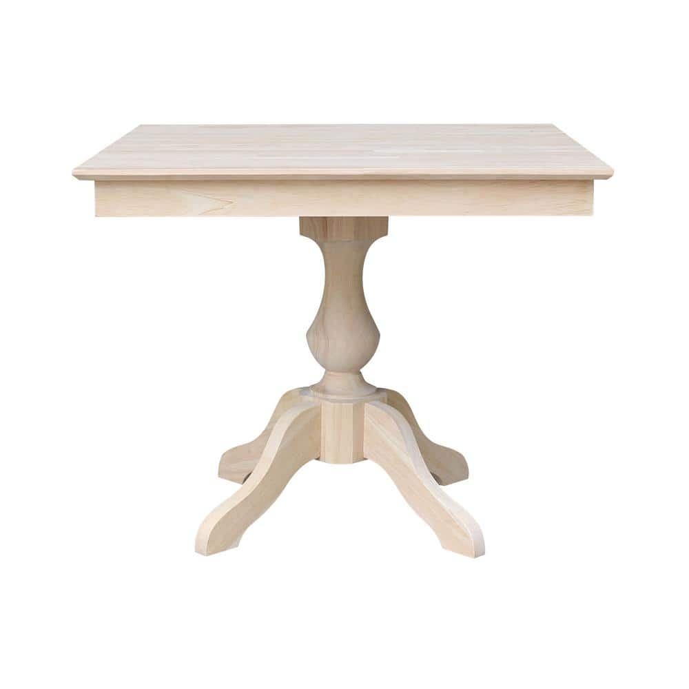 International Concepts Unfinished Solid Wood 36 in Square Pedestal Table  K-3636TP-11B - The Home Depot