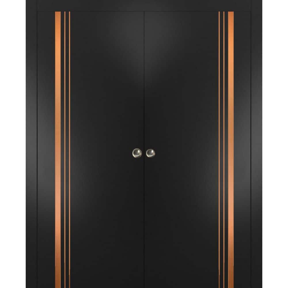 Assemble Required 48 in. x 84 in. 2-Panel Black Matte Finished Solid Wood with Honeycomb Sliding Door with Hardware price history on PriceWatchPro