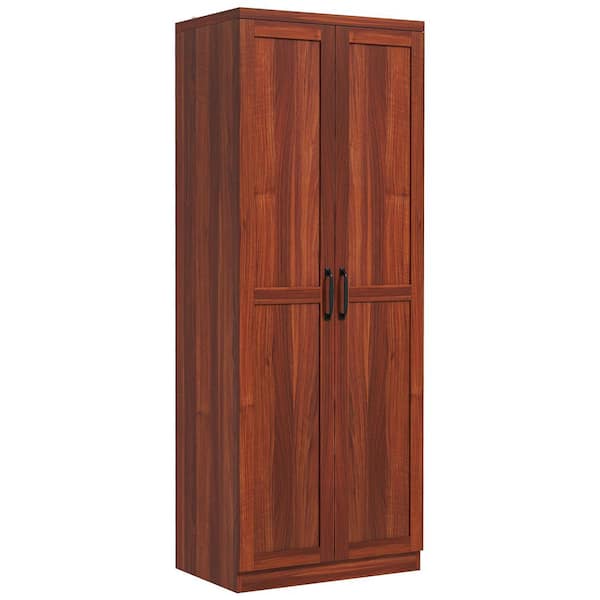 15.80 in. W x 23.50 in. D x 63 in. H Brown Particle Board Freestanding Linen Cabinet with 2 Adjustable Shelves in Tan