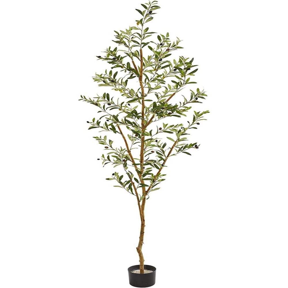 6.83 ft. Artificial Olive Tree in Black Pot, Artificial Indoor Home Decor Plant price history on PriceWatchPro
