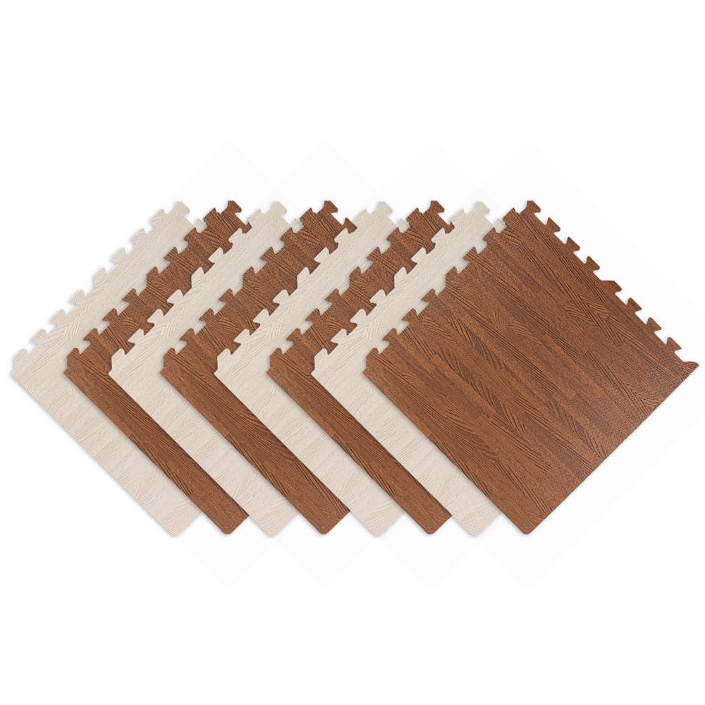 Wellco 24 in. x 24 in. x 0.47 in. MultiColored Puzzle EVA Interlocking