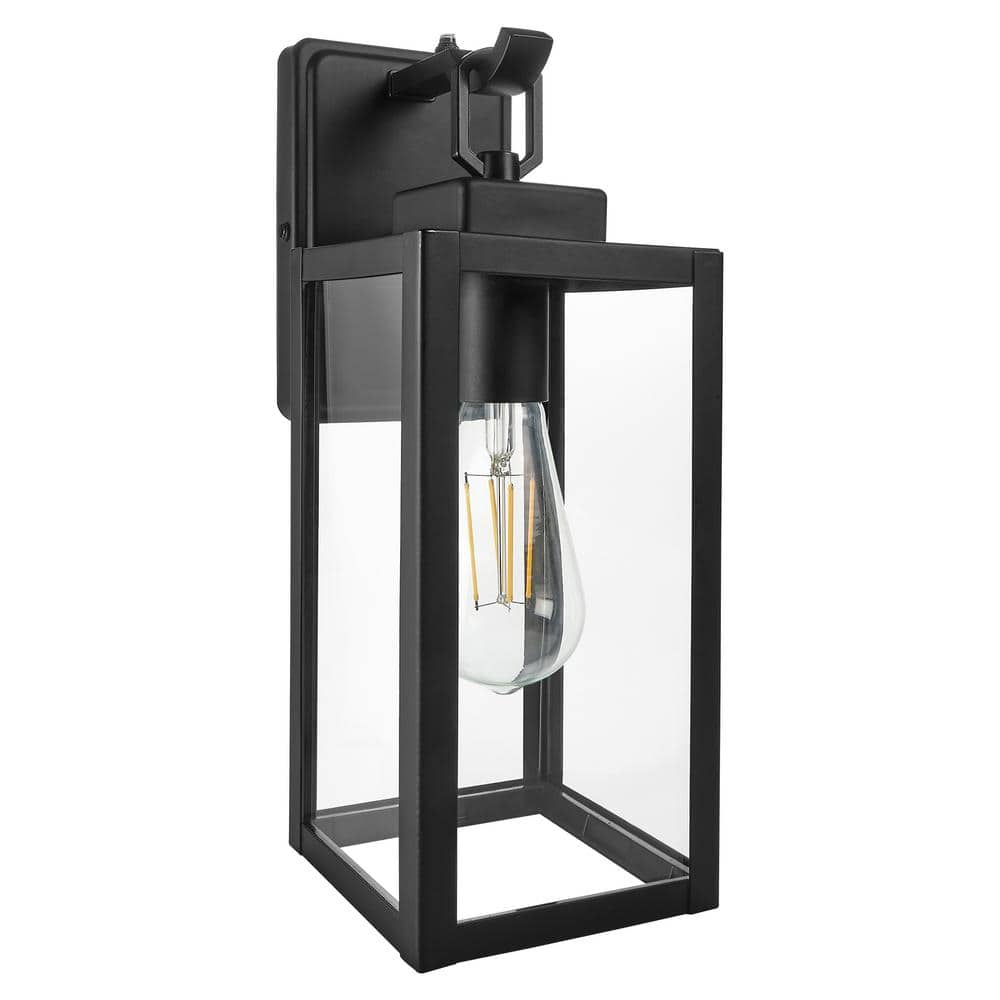 1-Light Black LED Outdoor Wall Lantern Sconce with Dusk to Dawn Sensor price history on PriceWatchPro
