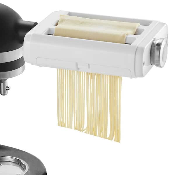 3-in-1 Pasta Attachment for KitchenAid Mixer, Stainless Steel Roller and Cutter Set, Adjustable Thickness for Spaghetti