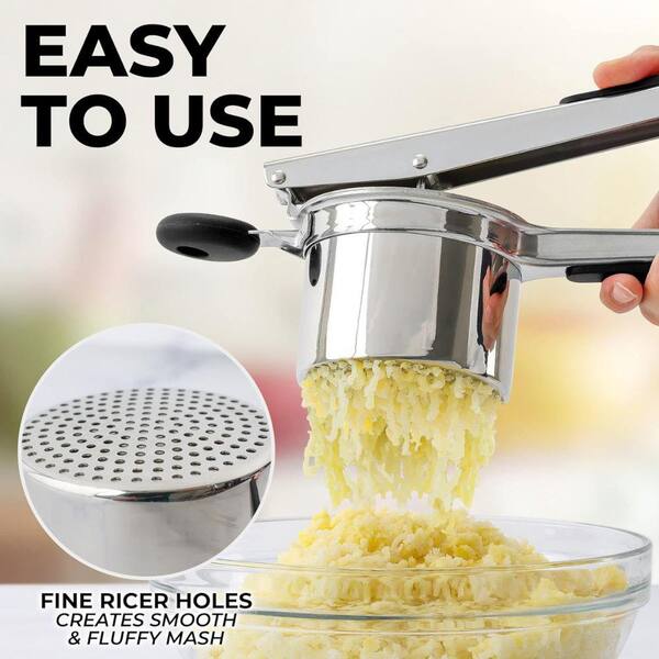 Zulay Kitchen 15 oz Heavy Duty Stainless Steel Potato Ricer Black Z PTT RCR STNLSS STL The Home Depot