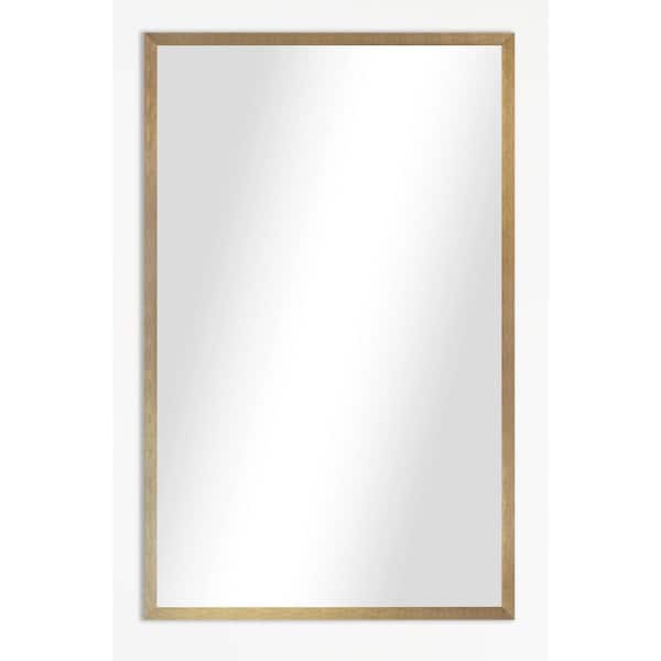 Rayne Mirrors Medium Rectangle Tuscan Linen Amber Modern Mirror (34.75 in. H x 28.75 in. W)