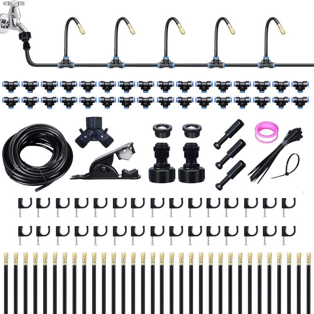 360° Adjustable Drip Irrigation Kit with 100 ft. 5/16 in. Hose 32 Nozzles Greenhouse Accessories Atomizing System price history on PriceWatchPro