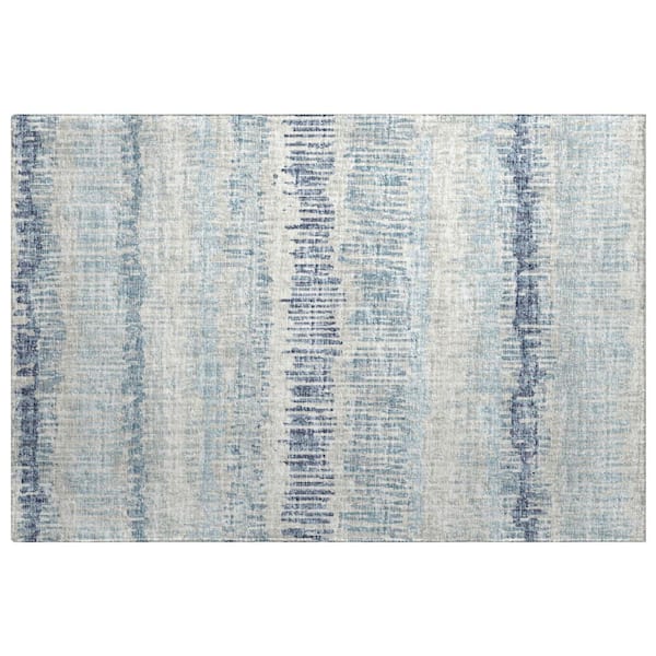 Dream Shag Premium Machine Washable Abstract ADS37 Blue 3 ft. x 4 ft. Area Rug