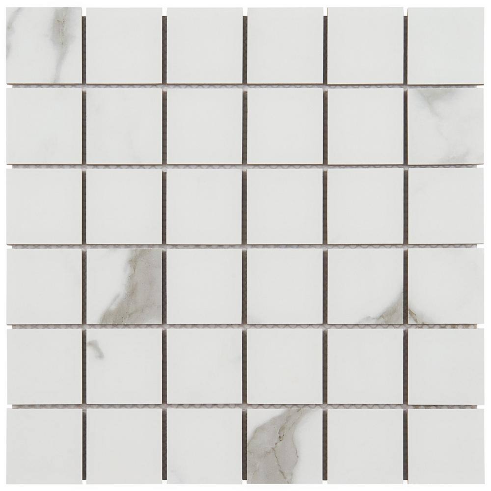 Statuario Valley Matte Porcelain Mosaic Tile for Kitchen and Bathroom