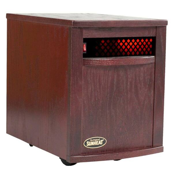 SUNHEAT 17.5 in. 1500-Watt Infrared Electric Portable Heater with Cabinetry - Black Cherry-DISCONTINUED