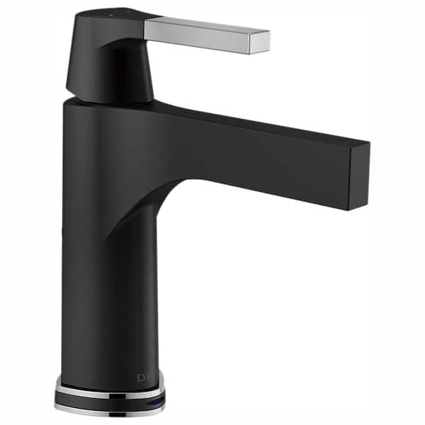 Delta Zura Single Handle Single Hole Bathroom Faucet with Touch2O with Touchless Technology in Chrome/Matte Black