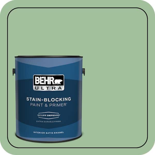 BEHR ULTRA 1 gal. #BIC-25 Spring Sprig Extra Durable Satin Enamel Interior Paint & Primer
