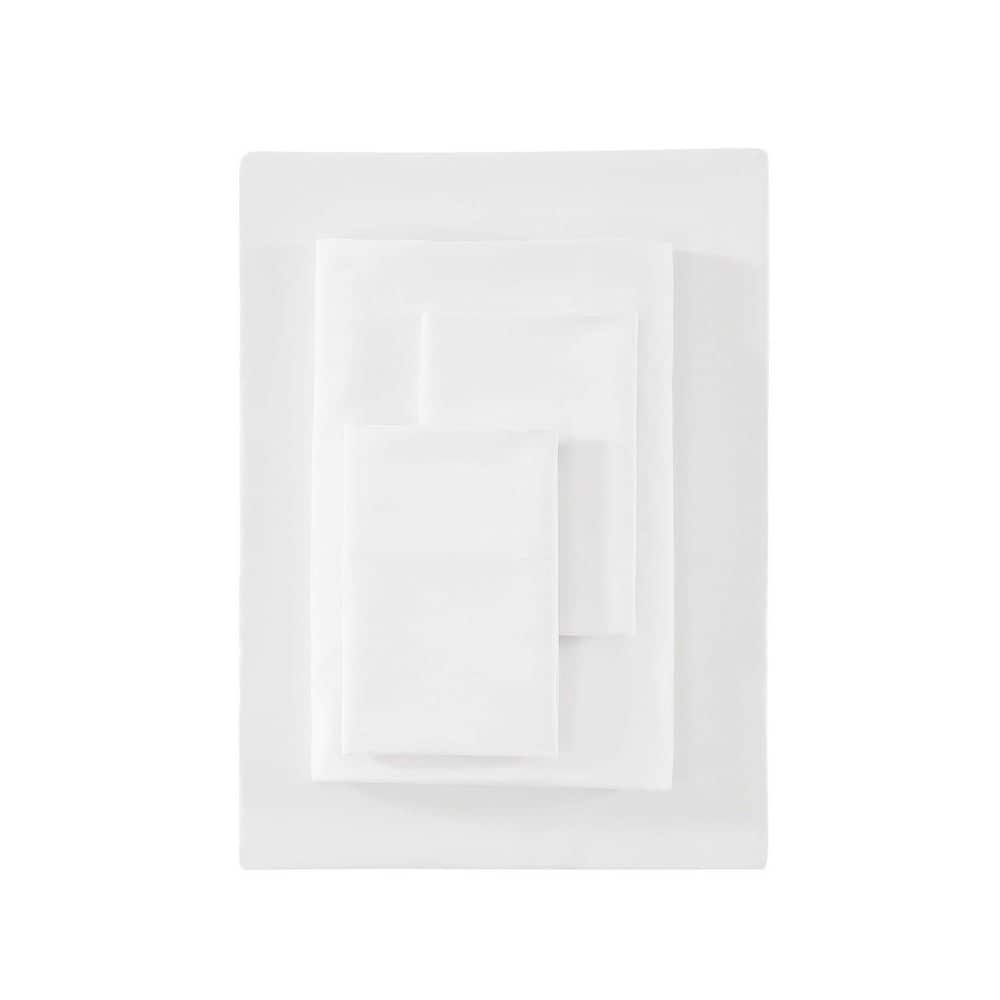 VERA WANG VW 1000 Thread Count 4-Piece White Sateen Queen