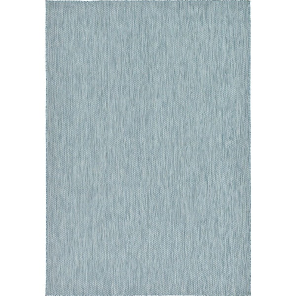 Unique Loom Outdoor Solid Aquamarine 7' 0 x 10' 0 Area Rug