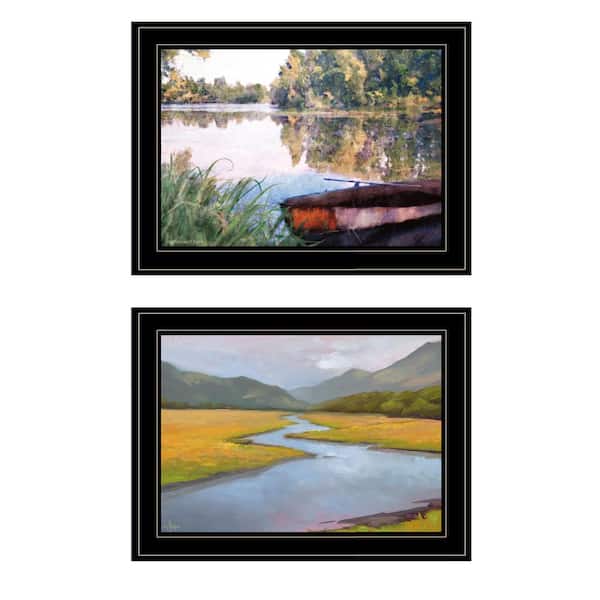Unbranded "Serene Water" 2-Pcs by Bluebird Barn and William Hawkins Framed Nature Art Print 19 in. x 15 in.