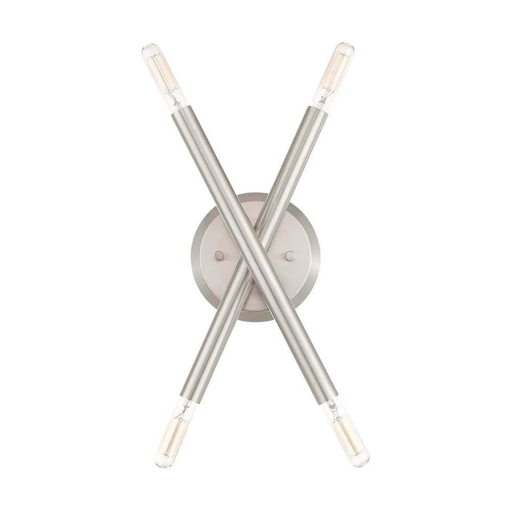 Soho Brushed Nickel 4-Light Asymmetrical Wall Sconce