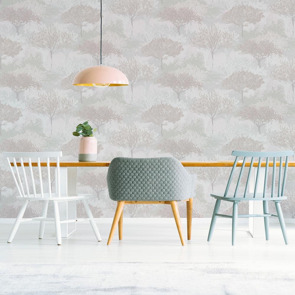 Birch Mauve Matte Removable Paste the Wall Wallpaper