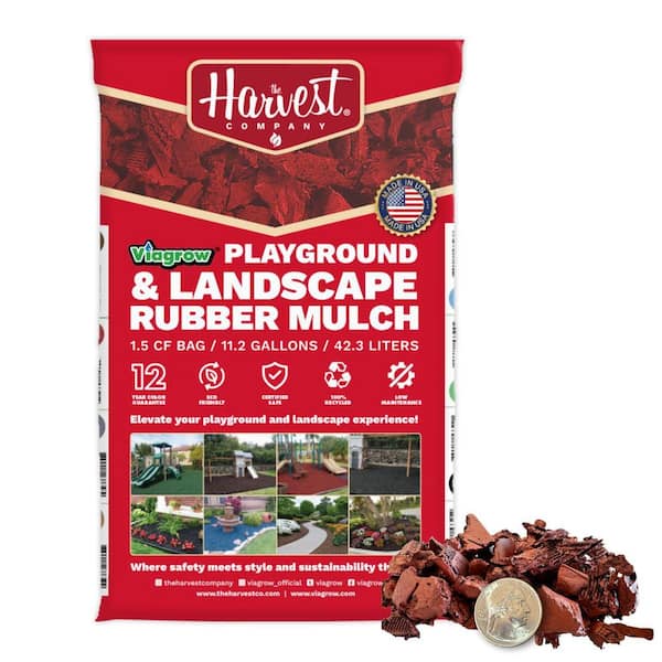 Viagrow 1.5 cu. ft. / 42.3 L Red Wood Rubber Mini-Nuggets Bagged Mulch for Landscape and Playground (1-Pack)