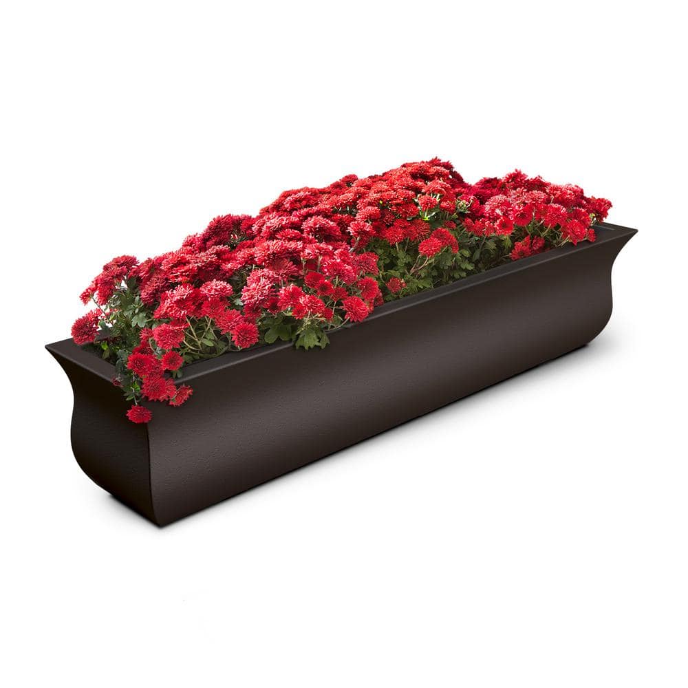 Valencia 4ft Espresso Brown Tulip-Shaped Self-Watering Window Box