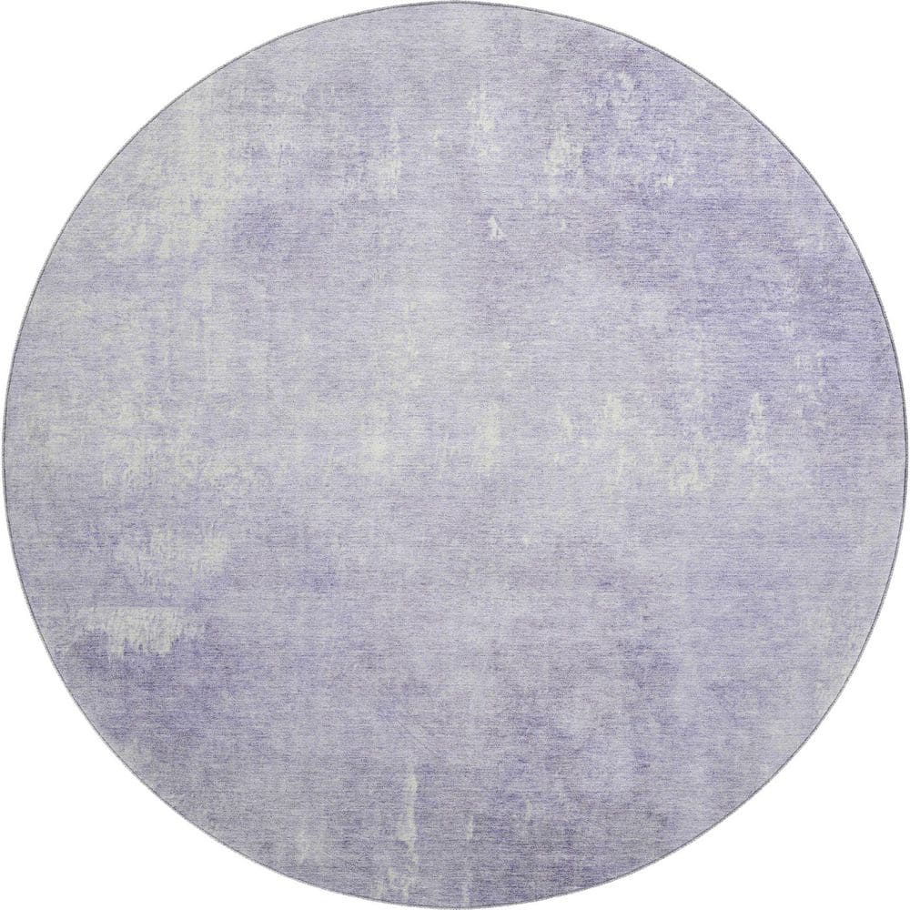 Mayfield Premium Machine Washable Abstract AMF1852 Lavender 8 ft. x 8 ft. Round Rug price history on PriceWatchPro