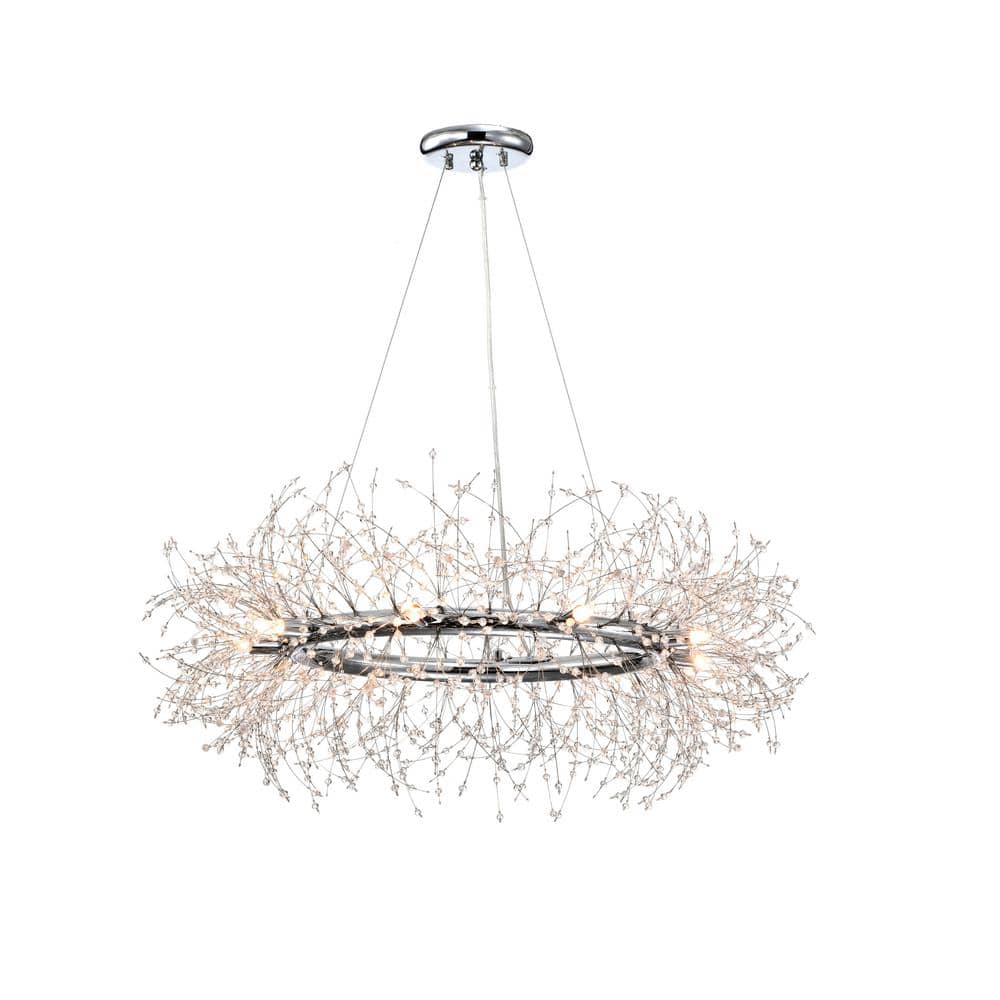 Elsa 31.5 in. Dia 9-Light Chrome Clear Beads Firework Chandelier price history on PriceWatchPro