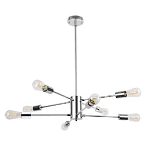 8-Light Chrome Modern Sputnik Chandelier Pendant Lighting Industrial Light Fixture for Living Room Dining Room