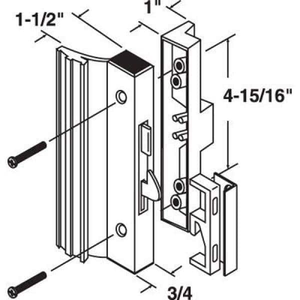 Prime Line Sliding Patio Door Handle, Sliding Glass Door Handle With Lock 4 15 16