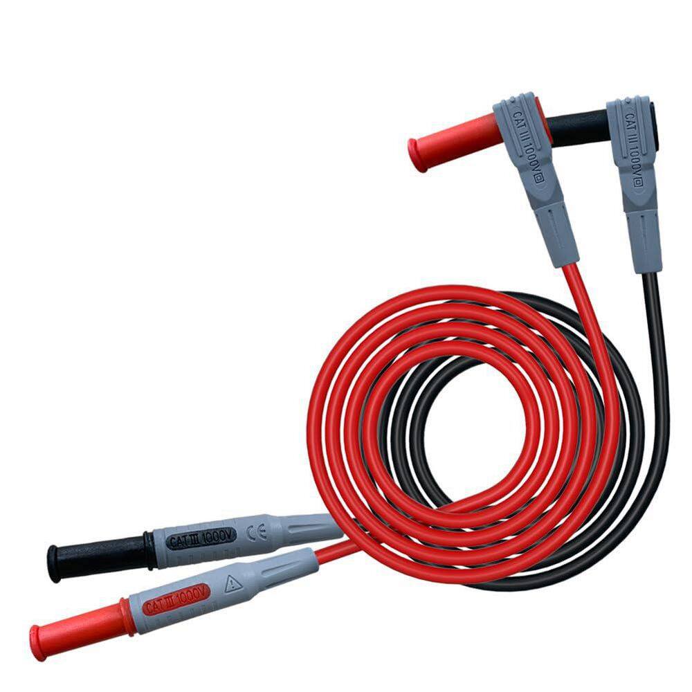 2-Piece Right-Angle to Straight Security Test Lead Cable Line 100cm MultiMeter Electrical Jumper Wire ( price history on PriceWatchPro
