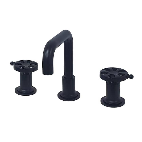 Kingston Brass Belknap 8 in. Widespread 2-Handle Bathroom Faucet in Matte  Black HKS142RXMB - The Home Depot