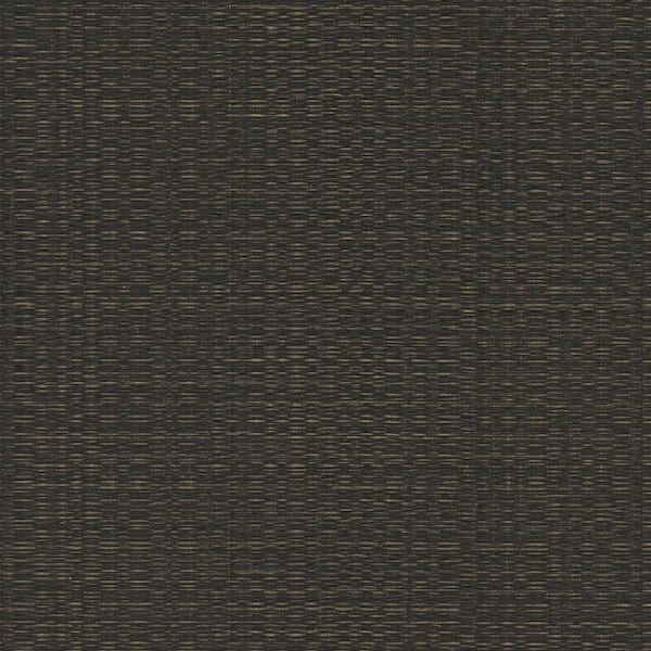York Wallcoverings Black Bali Basketweave Abstract Vinyl Non-Pasted Wallpaper Roll