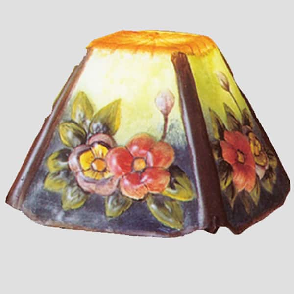 Puffy Floral 7.5 Orange & Beige Colorful Glass Novelty Universal Shade with no fitter