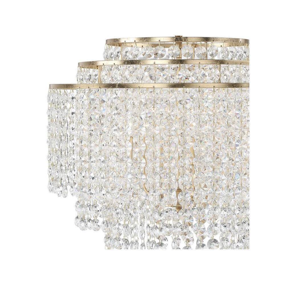 Gabrielle Antique Gold 6-Light Crystal Chandelier
