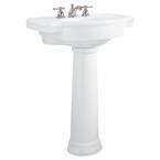 Retrospect Pedestal Combo Bathroom Sink in White