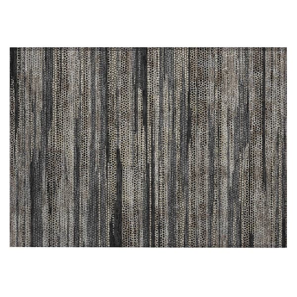 Chantille Machine Washable Indoor/Outdoor Abstract ACN3115 Black 2 ft. x 3 ft. Accent Rug
