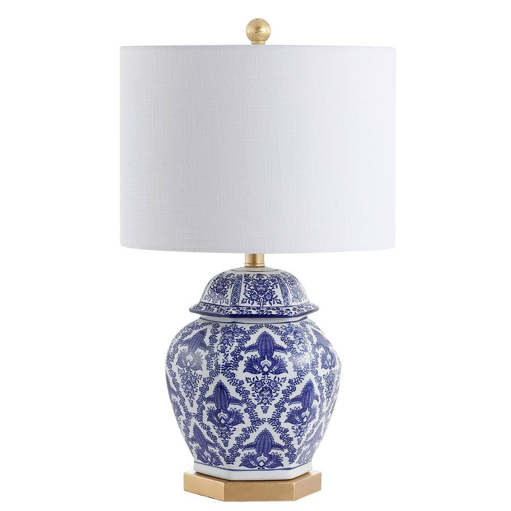 Gretchen 25" Blue and White Ceramic Ginger Jar Table Lamp