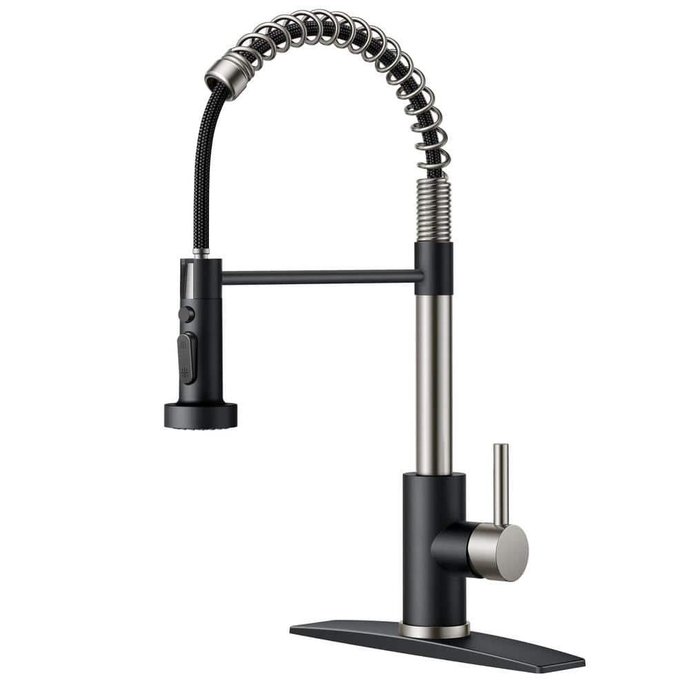 Single Handle Pull Down Sprayer Kitchen Faucet with Advanced Spray Goosenec