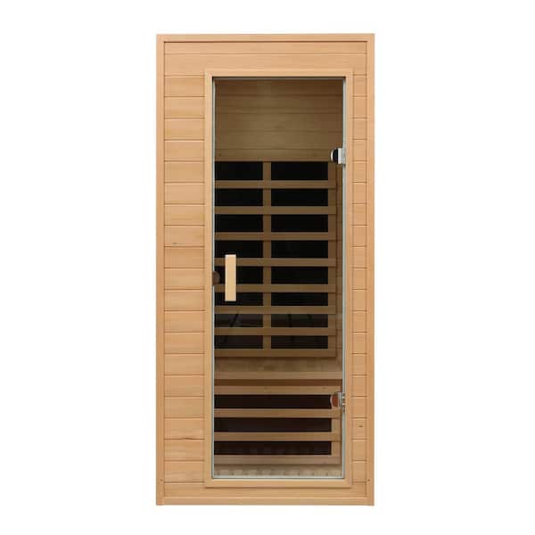 1-Person Sauna with LCD Display, Key Control, Bluetooth and LED Reading Lights