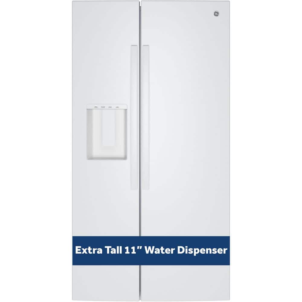36 in. 27.9 cu. ft. Side-By-Side Refrigerator in White w/ Extra Tall Dispenser, In-Door Icemaker, and Adjustable Shelves price history on PriceWatchPro