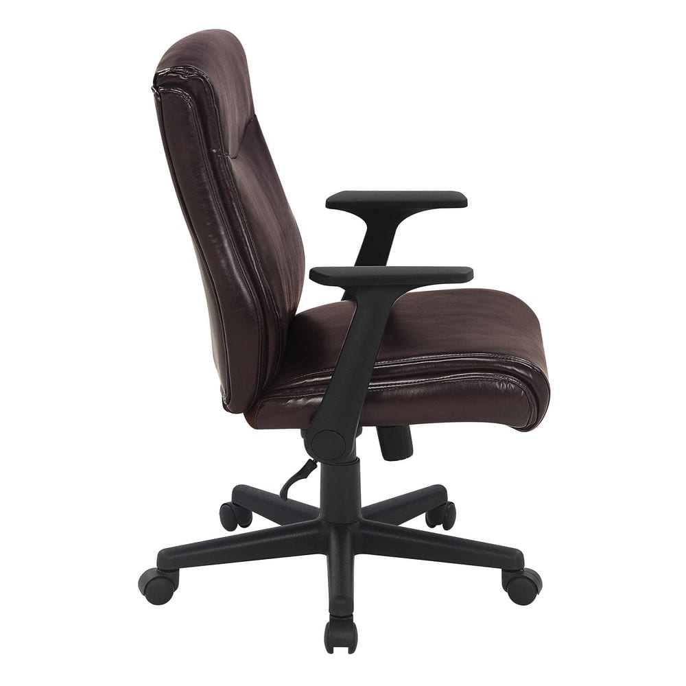 Elegant High-Back Chocolate Leather Executive Swivel Office Chair
