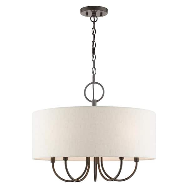 Blossom 5 Light English Bronze Pendant Chandelier
