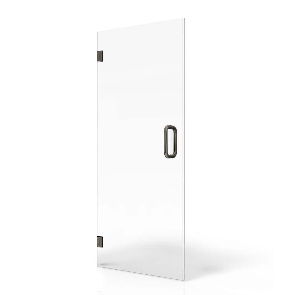 30" x 72" Frameless Clear Glass Shower Door with Brushed Nickel Hardware