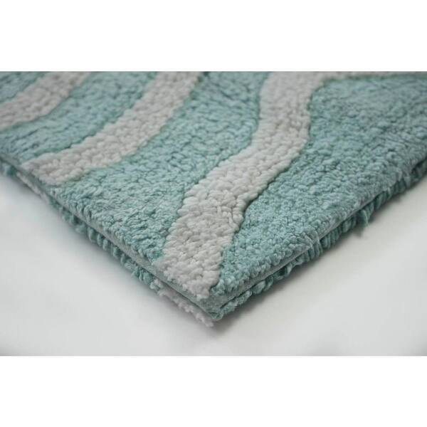 Jean Pierre Reversible Cotton Soft Giri Aquatic Blue 21 in. x 34 in. Bath  Mat YMB003923 - The Home Depot