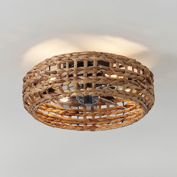 Archer 20.25 in. Indoor Coastal Bohemian 6-Speed Mobile-App/Remote-Controlled Lantern LED Brown/Black Ceiling Fan