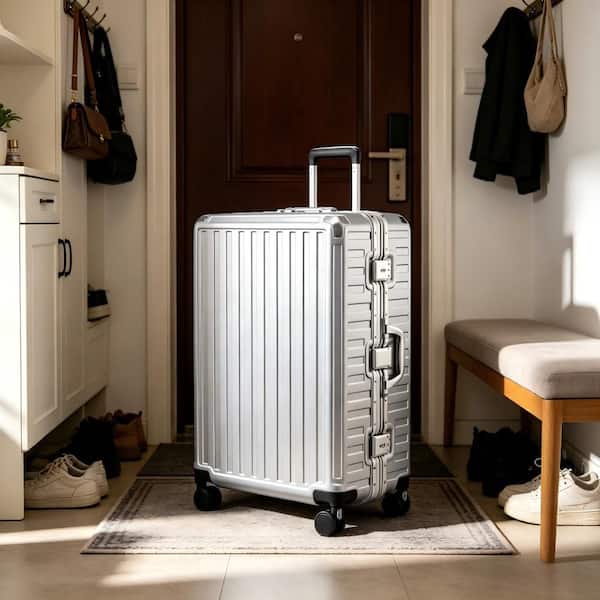 Numhew 29.5 in. Gray Large Luggage, ABS Hard Shell, TSA Zipperless